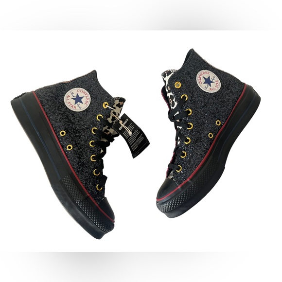 Converse platform glitter high top custom sneakers NWT 9 - Picture 6 of 9